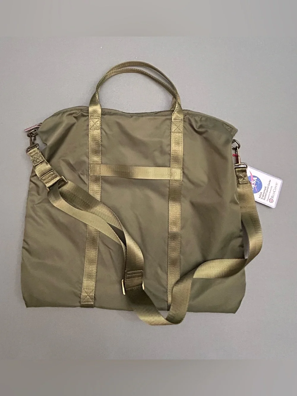 NASA NWT Patch Olive Green Unisex Helmet Tote Large Laptop Bag by Red Canoe